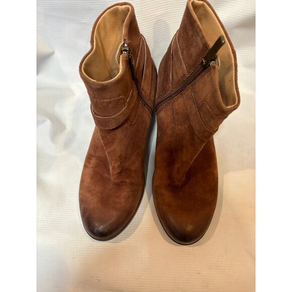 Dansko Womens Cagney Brown Burnished Nubuck Zip Ankle Boots sz 37 / 6.5 - 7 - Picture 4 of 6
